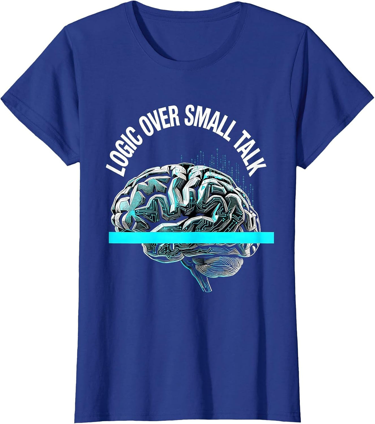 Women's Logic Over Small Talk Autism Awareness Design T-Shirt - Royal Blue