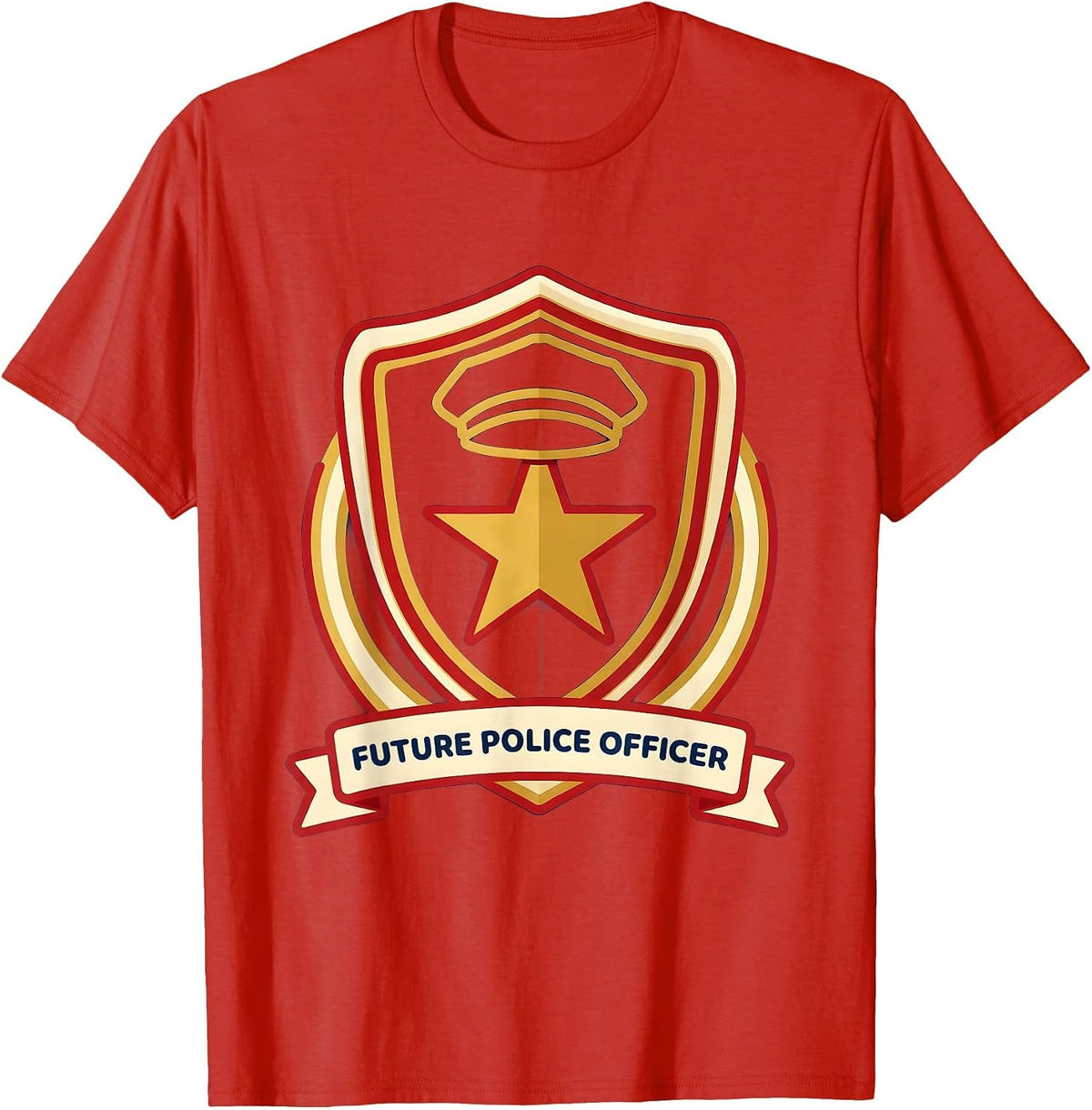 Men's Future Police Officer Kids Police Costume Play Toddler T-Shirt - Red