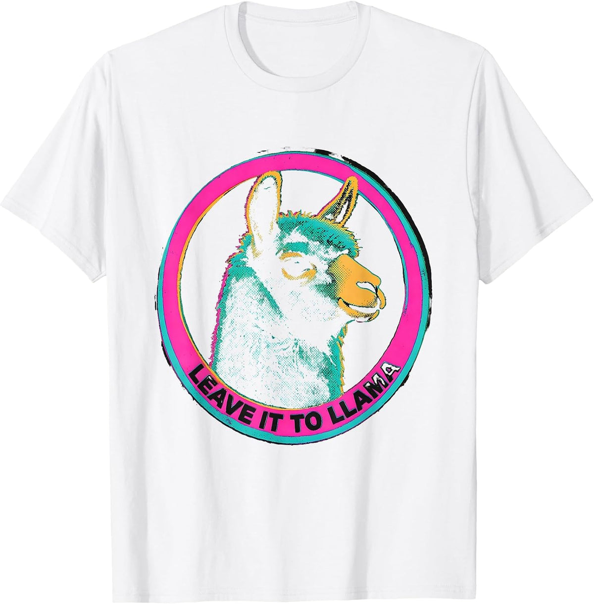 Men's Leave It To Llama Funny Llama Alpaca Novelty Humor Animal T-Shirt - White