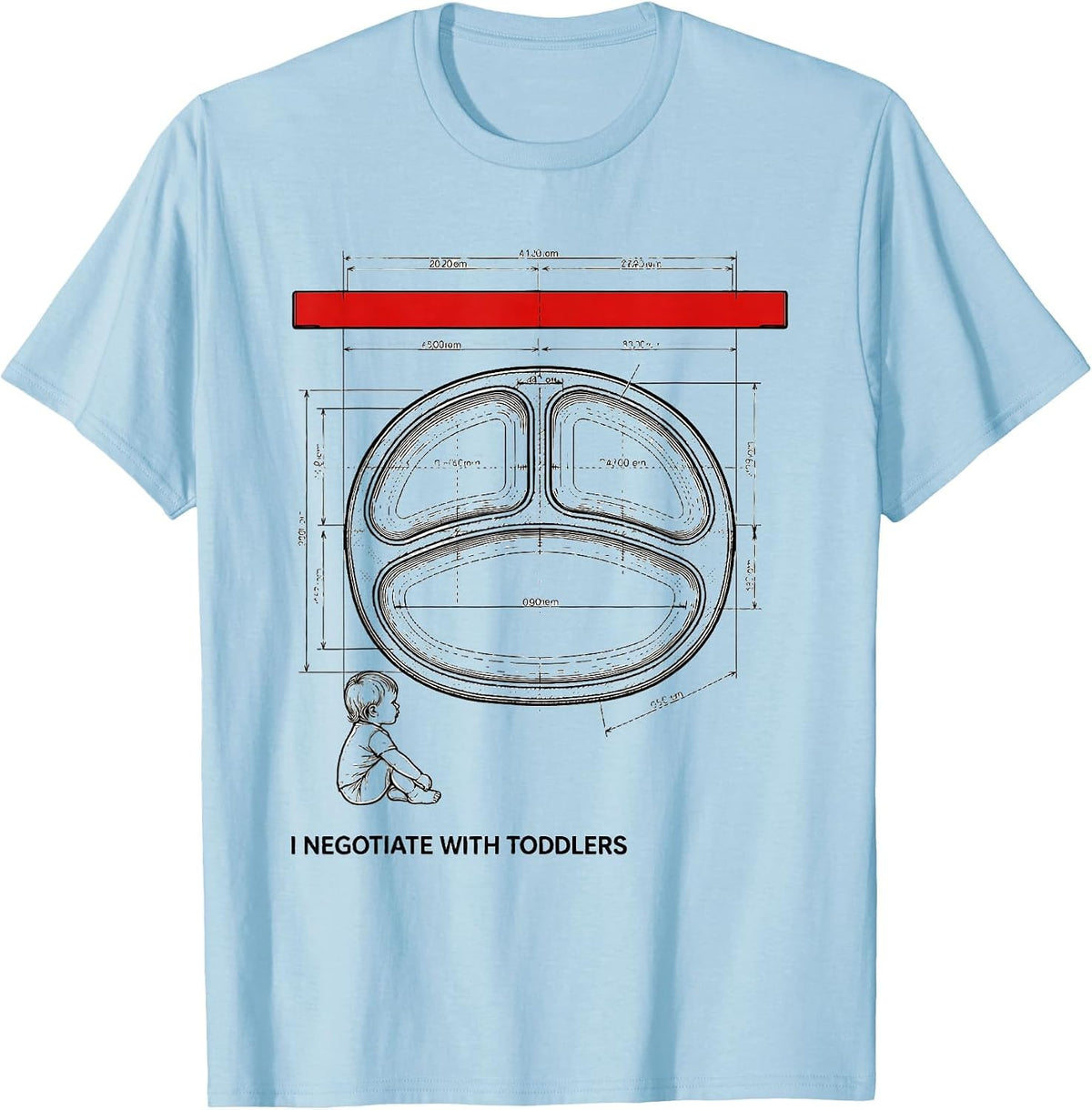 Men's I Negotiate With Toddlers Funny Childcare Teacher Daycare T-Shirt - Baby Blue