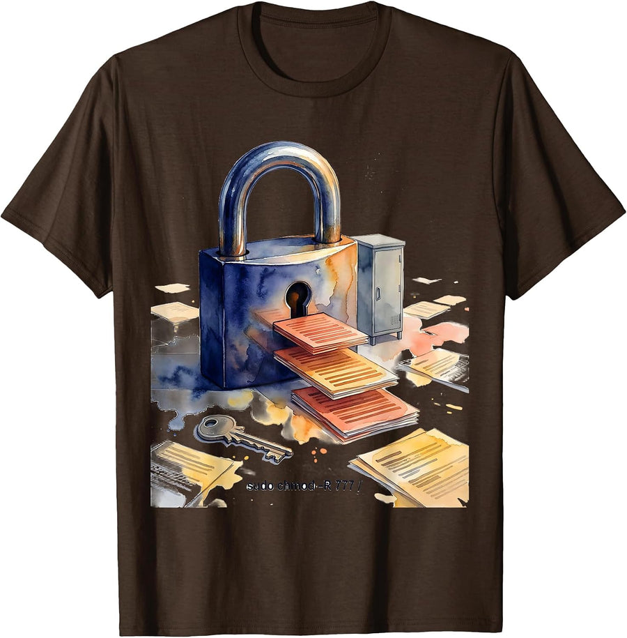 sudo chmod -R 777 Funny Linux Sysadmin Command Line Humor T-Shirt - Brown