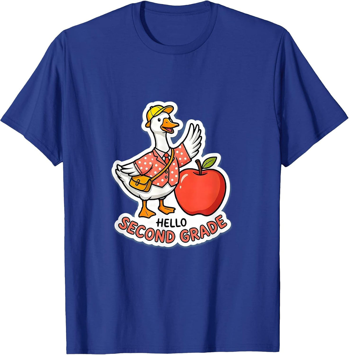 Hello Second Grade Silly Goose 2nd Grade Student Girls Kids T-Shirt - Royal Blue