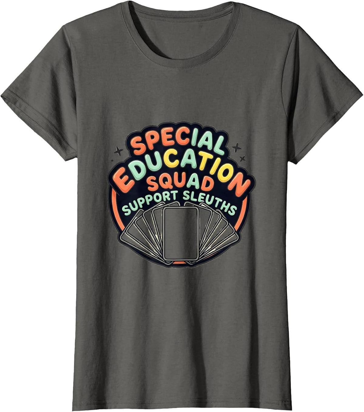 Women's Special Education Squad Support Sleuths Teacher T-Shirt - Asphalt Grey