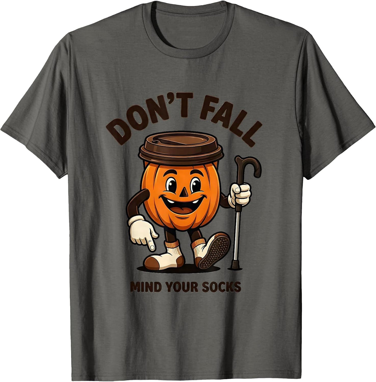Men's Don't Fall Mind Your Socks Funny Nurse Physical Therapy PT T-Shirt - Asphalt Grey
