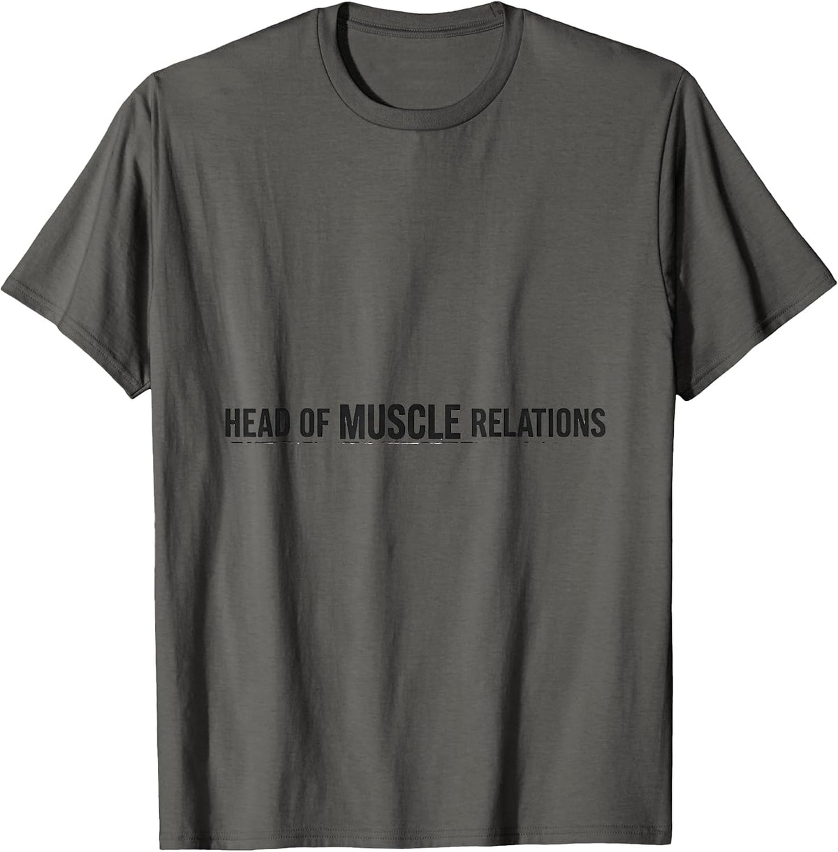 Men's Head of Muscle Relations Funny Massage Therapist T-Shirt - Asphalt Grey