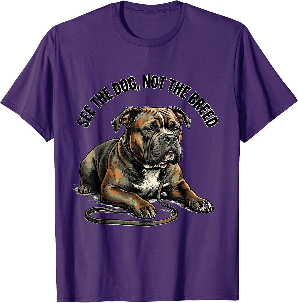 See The Dog, Not The Breed Funny Pit Bull Lover Awareness T-Shirt - Purple