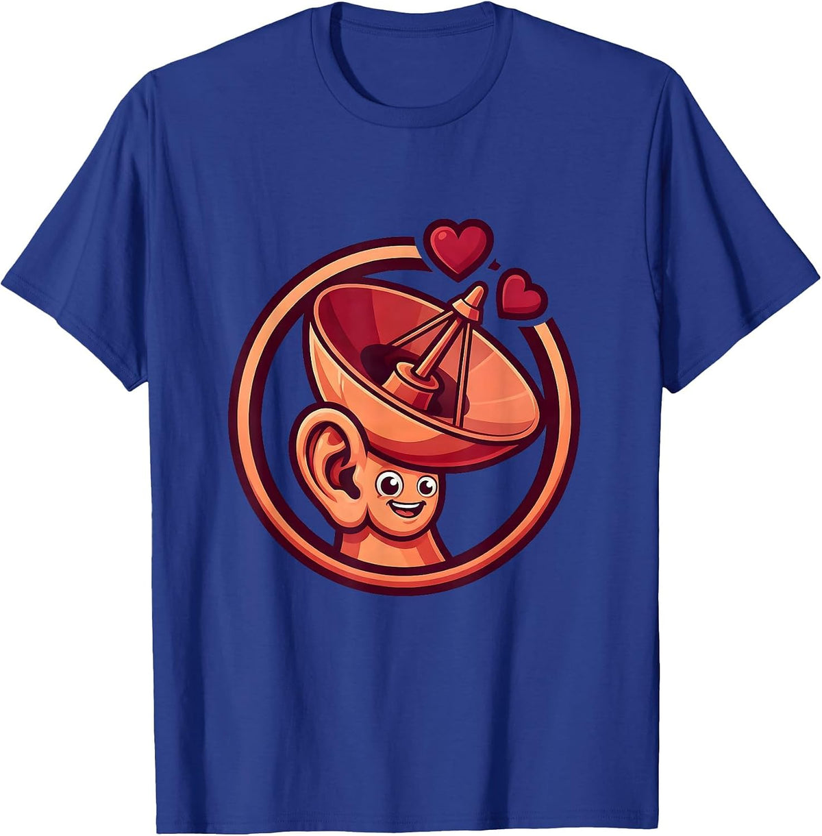 Men's Rizz Em With The Tism Ear Satellite Dish Hearts T-Shirt - Royal Blue