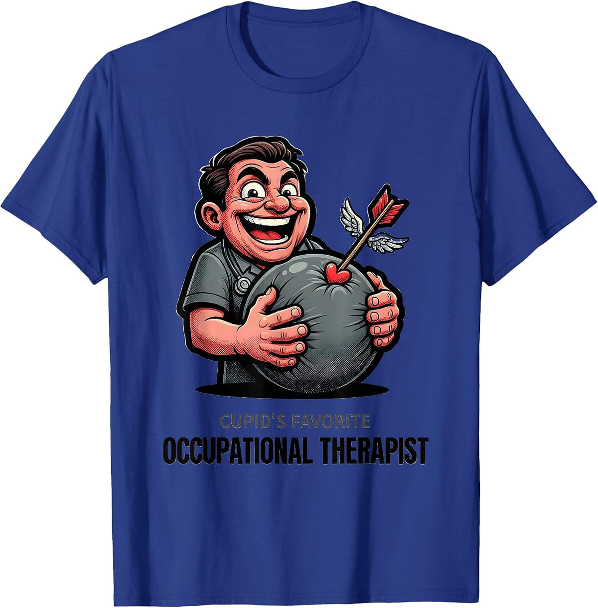 Men's Cupid's Favorite Occupational Therapist Funny T-Shirt - Royal Blue