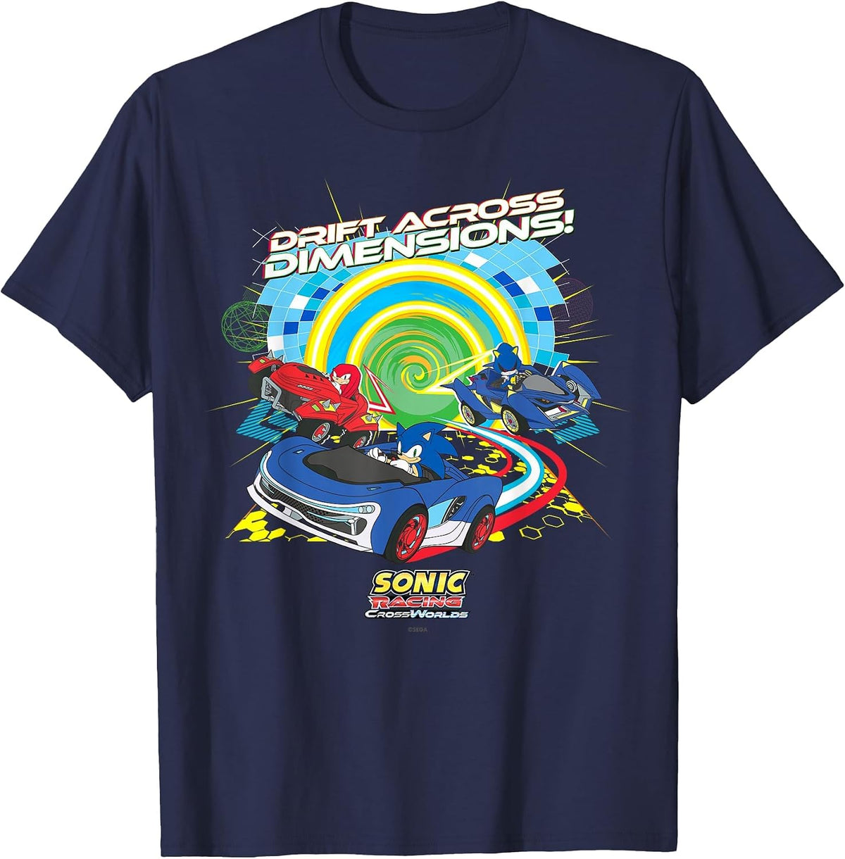 Sonic Racing CrossWorlds - Racing Trio T-Shirt - Navy Blue