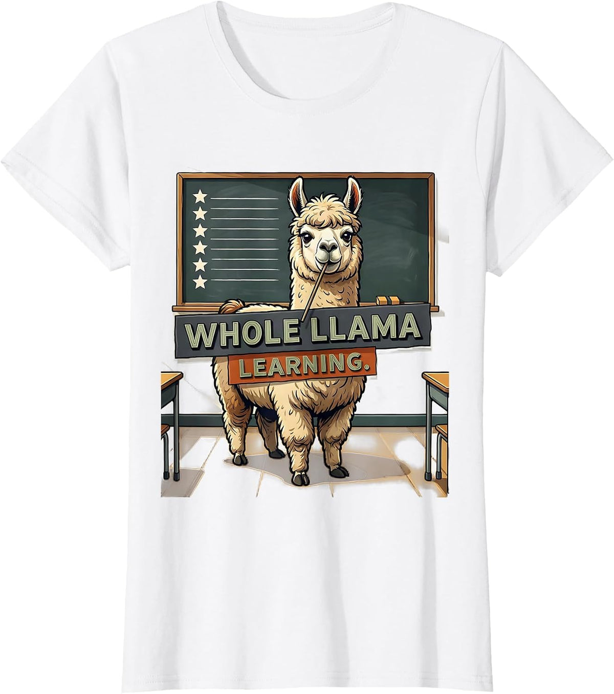 Whole Llama Learning Funny Llama Alpaca Pun Gift for Nana T-Shirt - White