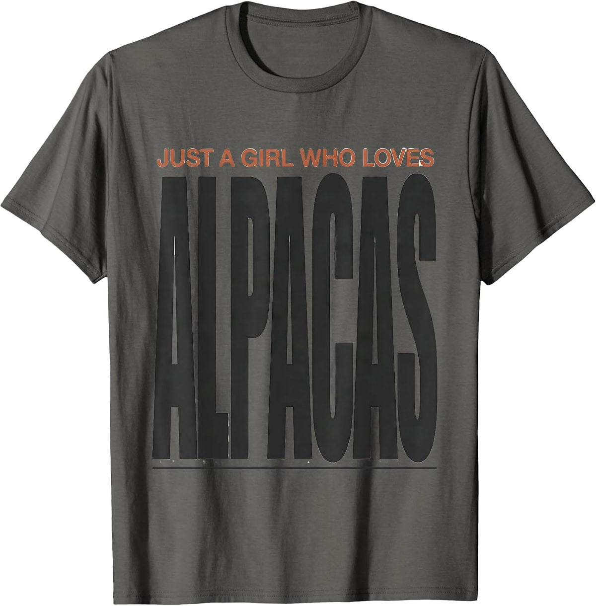 Men's Just A Girl Who Loves Alpacas Funny Animal Lover Humor T-Shirt - Asphalt Grey