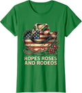 Women's Ropes Roses and Rodeos Cowgirl Design T-Shirt - Kelly Green