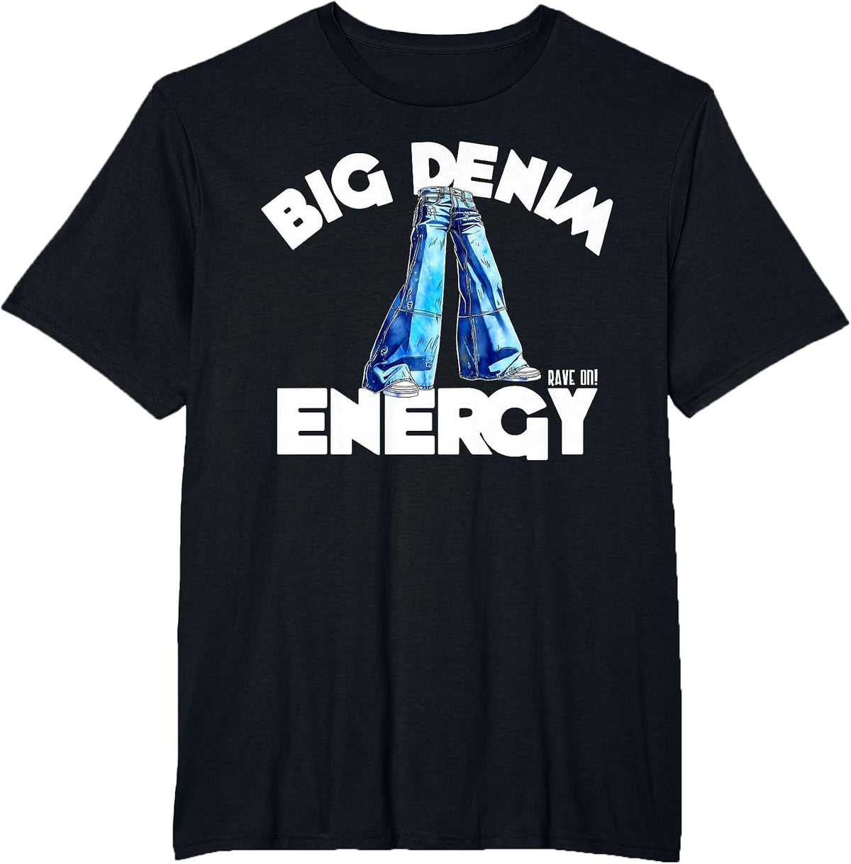 Energy Raver Rave JNCO EDM Denim T-Shirt - Black