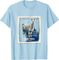 Men's Two Toes, No Notes Funny Llama Alpaca Pun Humor T-Shirt - Baby Blue