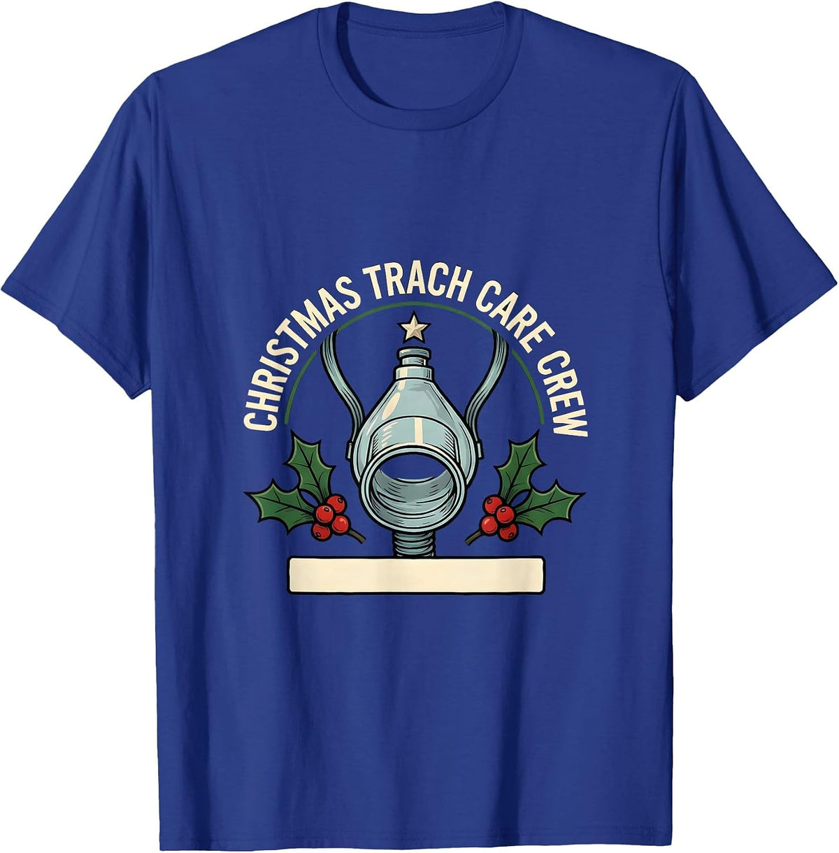 Men's Christmas Trach Care Crew Funny Respiratory Therapist RT T-Shirt - Royal Blue