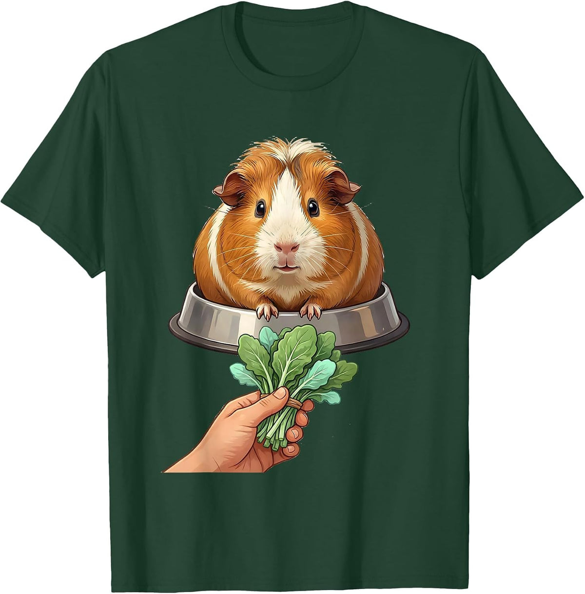 Men's Oversized Tailless Guinea Pig Cute Kawaii Pet Lover Gift T-Shirt - Dark Green