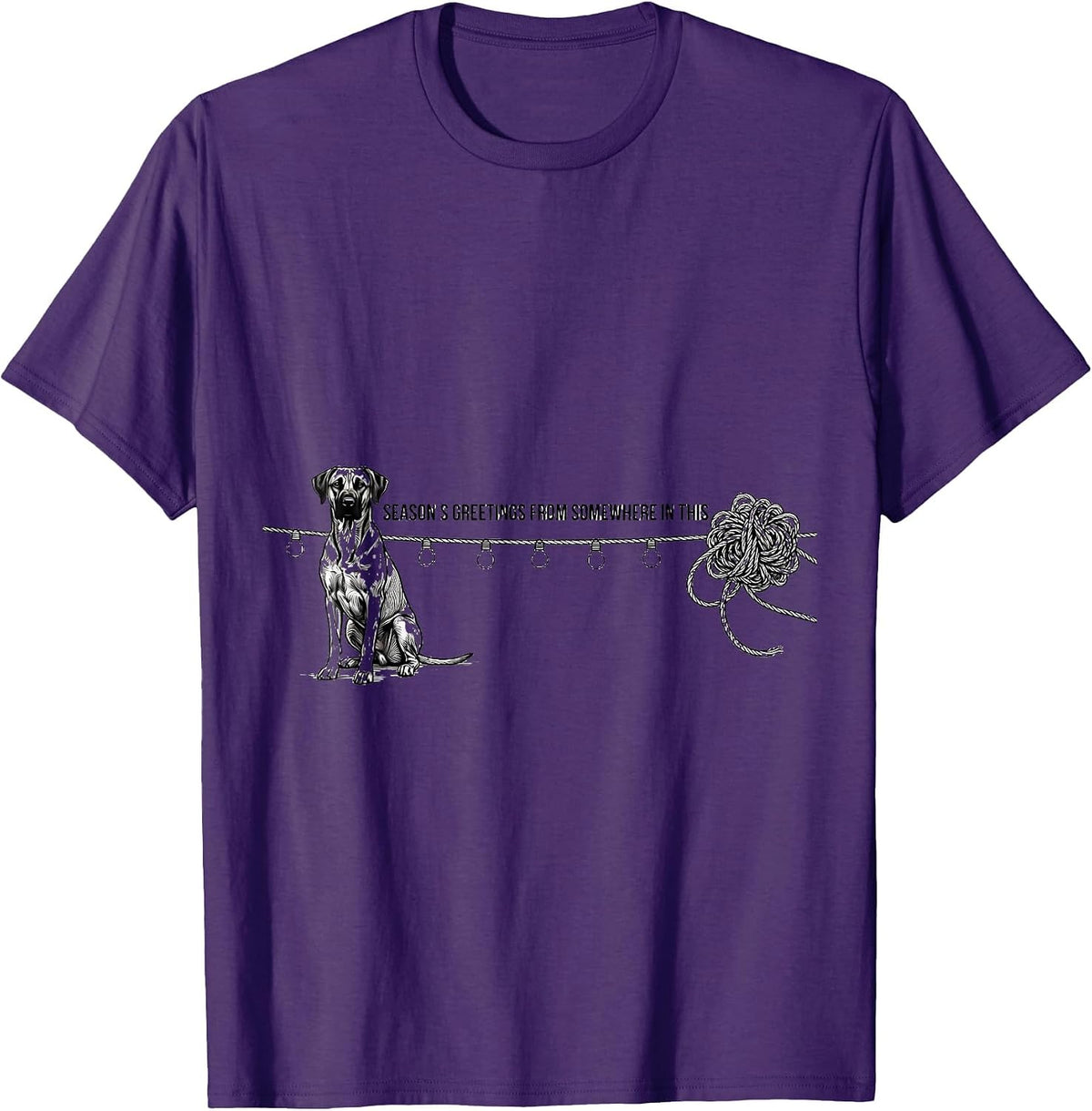 Men's Season's Greetings From Somewhere In This Rhodesian T-Shirt - Purple