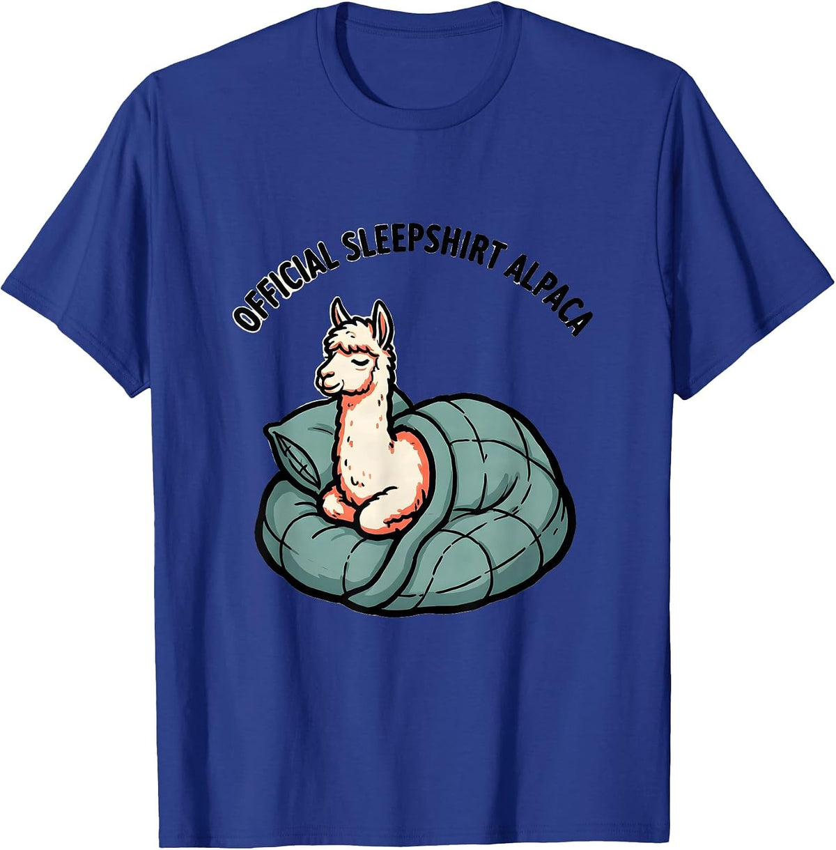 Men's Official Sleepshirt Alpaca Cute Animal Lover Sleepwear T-Shirt - Royal Blue