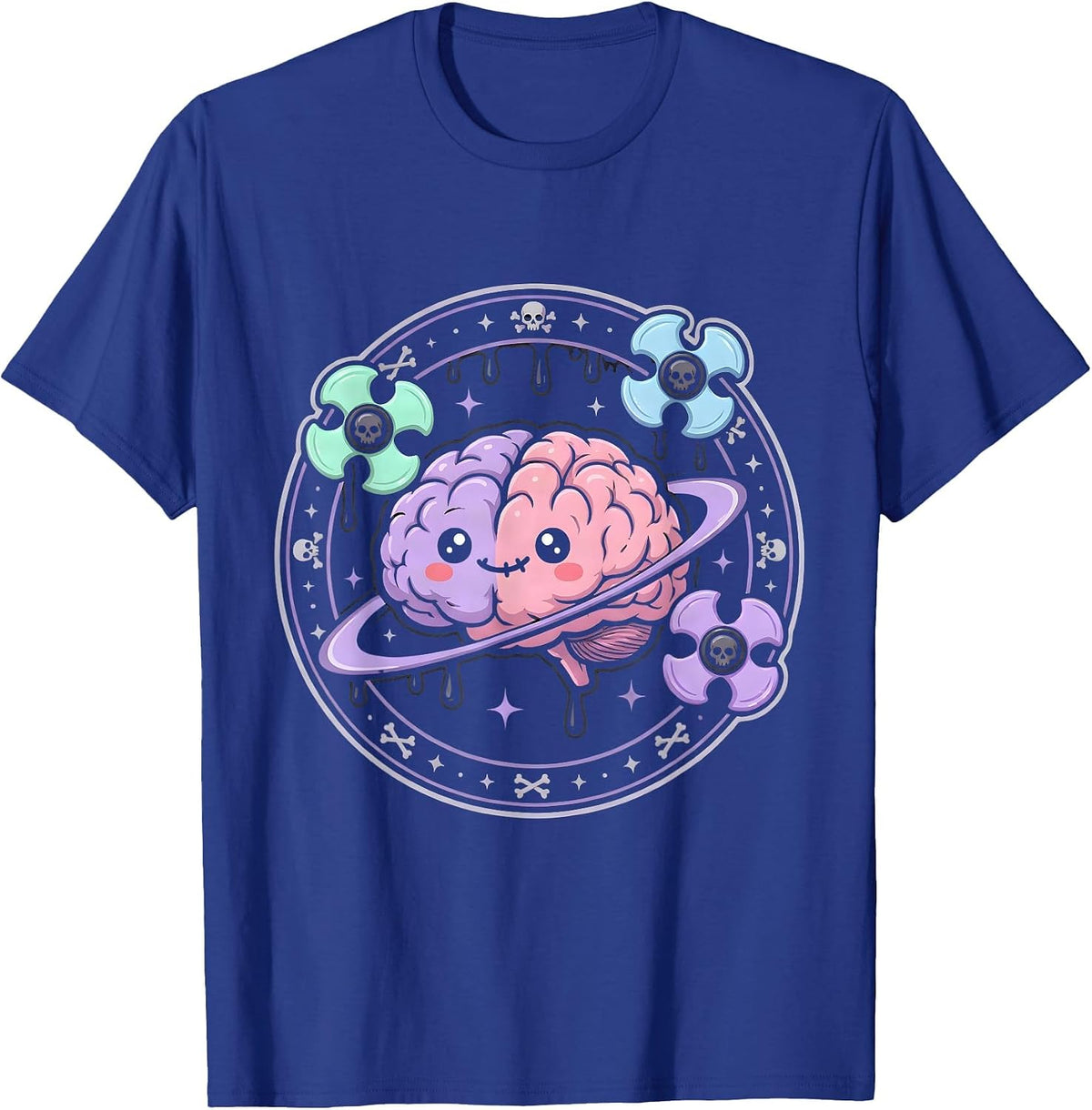 Rizz Em With The Tism Fidget Spinner Brain T-Shirt - Royal Blue