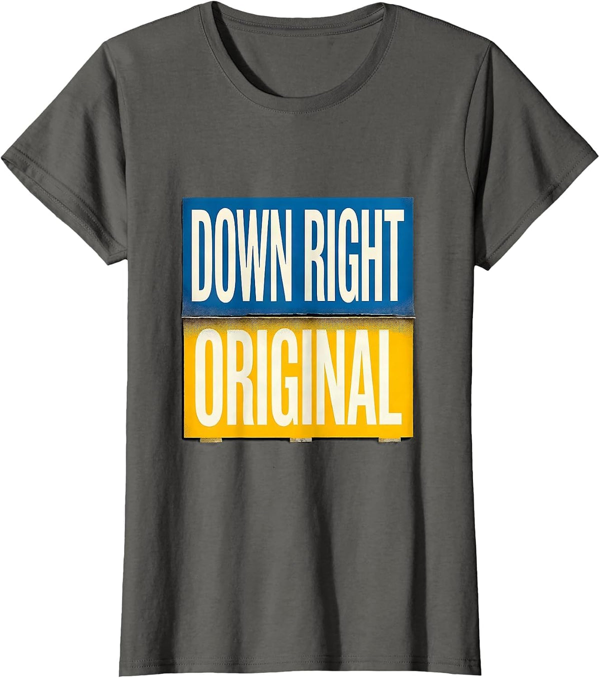 Women's Down Right Original Heartfelt Down Syndrome Awareness Family T-Shirt - Asphalt Grey