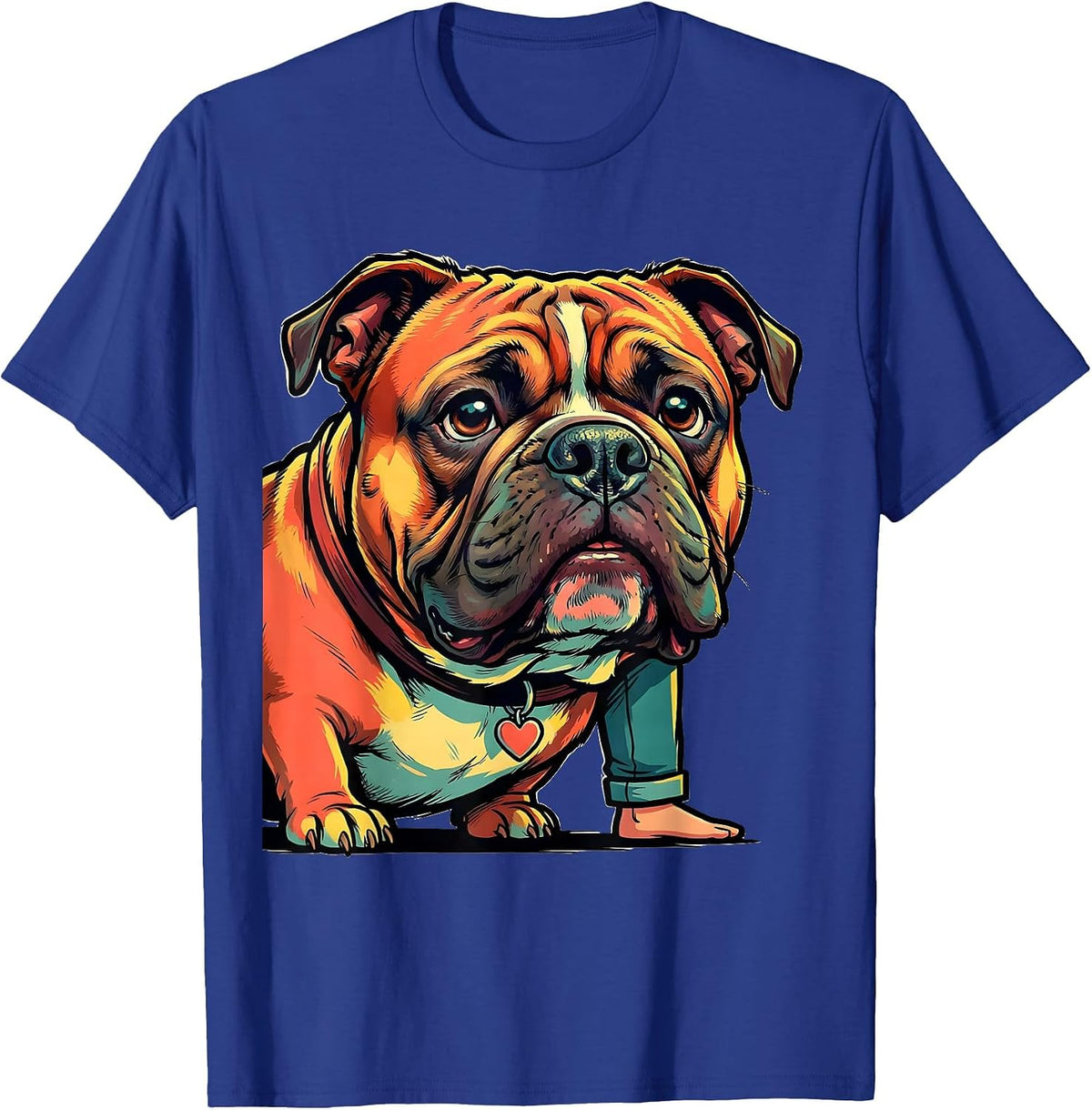 Pittie Dog Mom Cartoon Pit Bull Lover Gift T-Shirt - Royal Blue