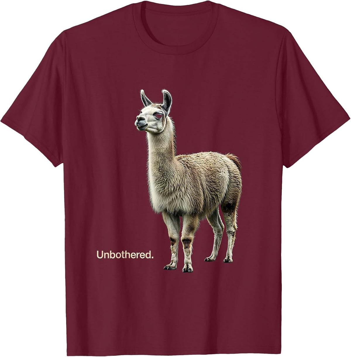 Men's Unbothered Funny Llama Alpaca Lover Gift for Nana T-Shirt - Burgundy