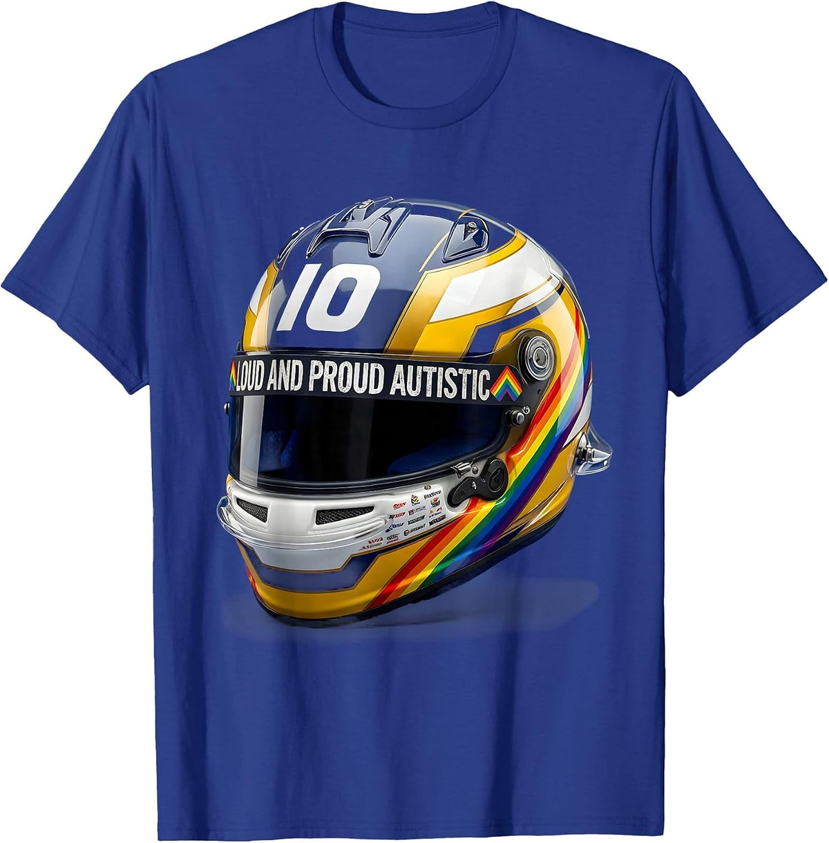 Men's Loud and Proud Autistic Awareness Design T-Shirt - Royal Blue