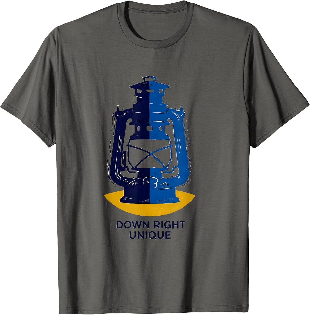 Men's Down Right Unique Linocut Down Syndrome Awareness Family T-Shirt - Asphalt Grey