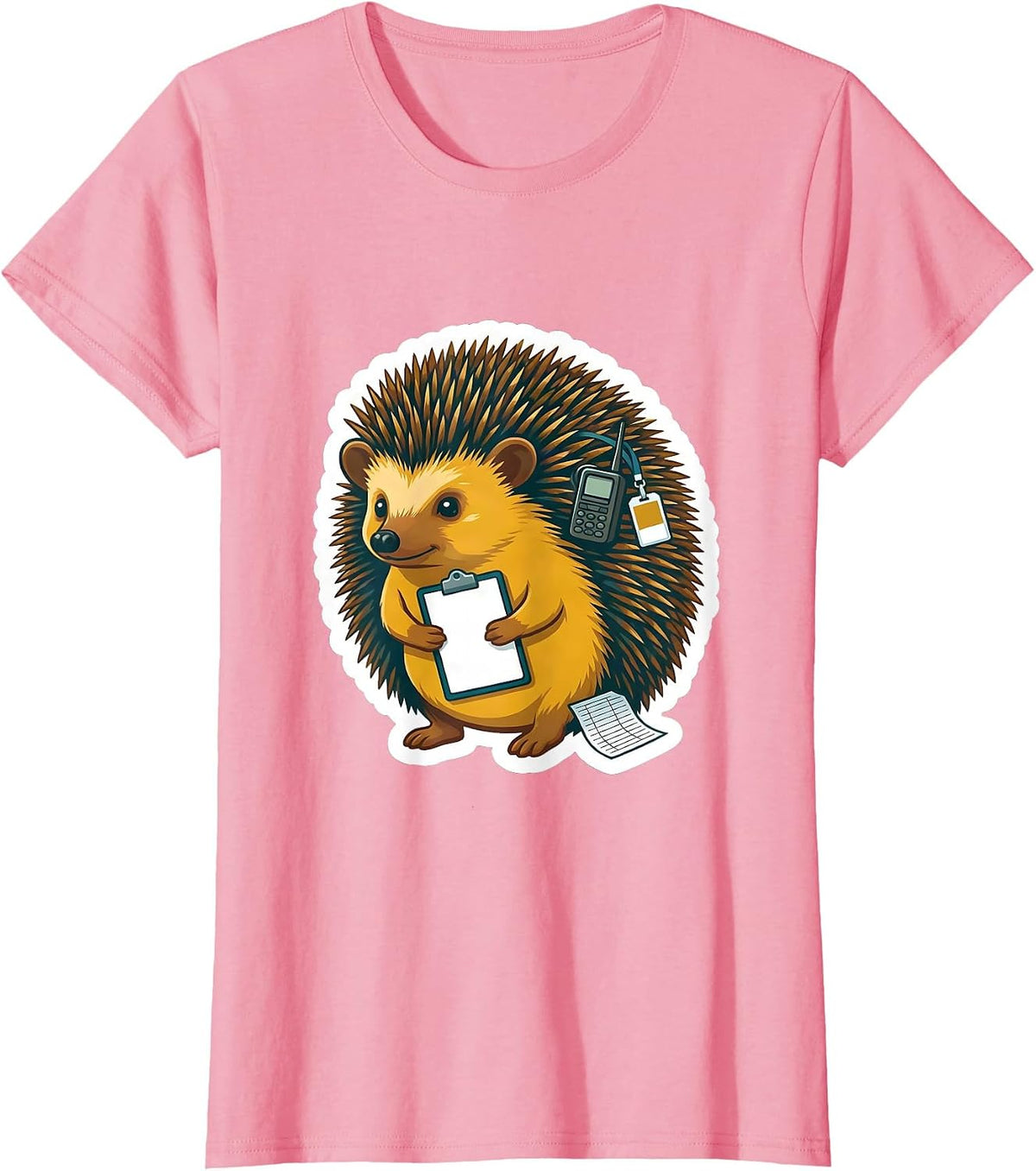 Women's Hedgehog Aide Para Normal Activities SPED Teacher Aide T-Shirt - Pink
