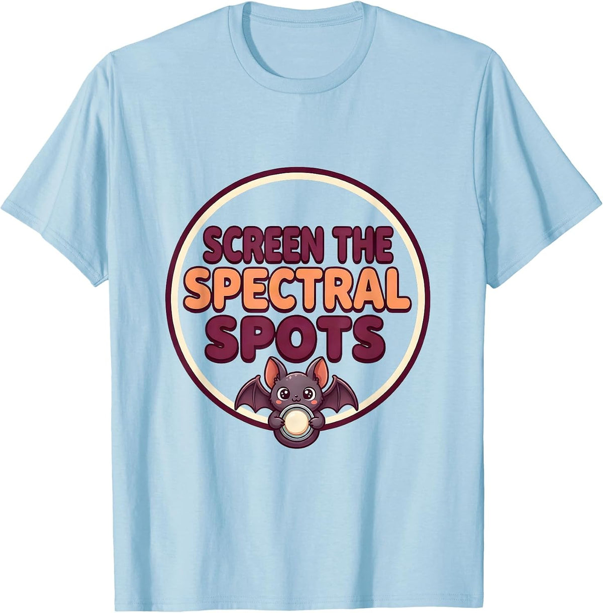 Men's Screen The Spectral Spots Cute Kawaii Halloween Dermatology T-Shirt - Baby Blue