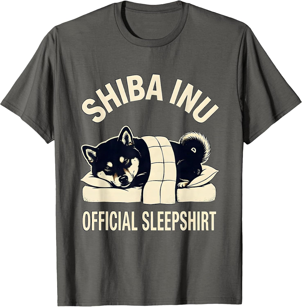 Men's Shiba Inu Official Sleepshirt Cozy Dog Lover Gift T-Shirt - Asphalt Grey