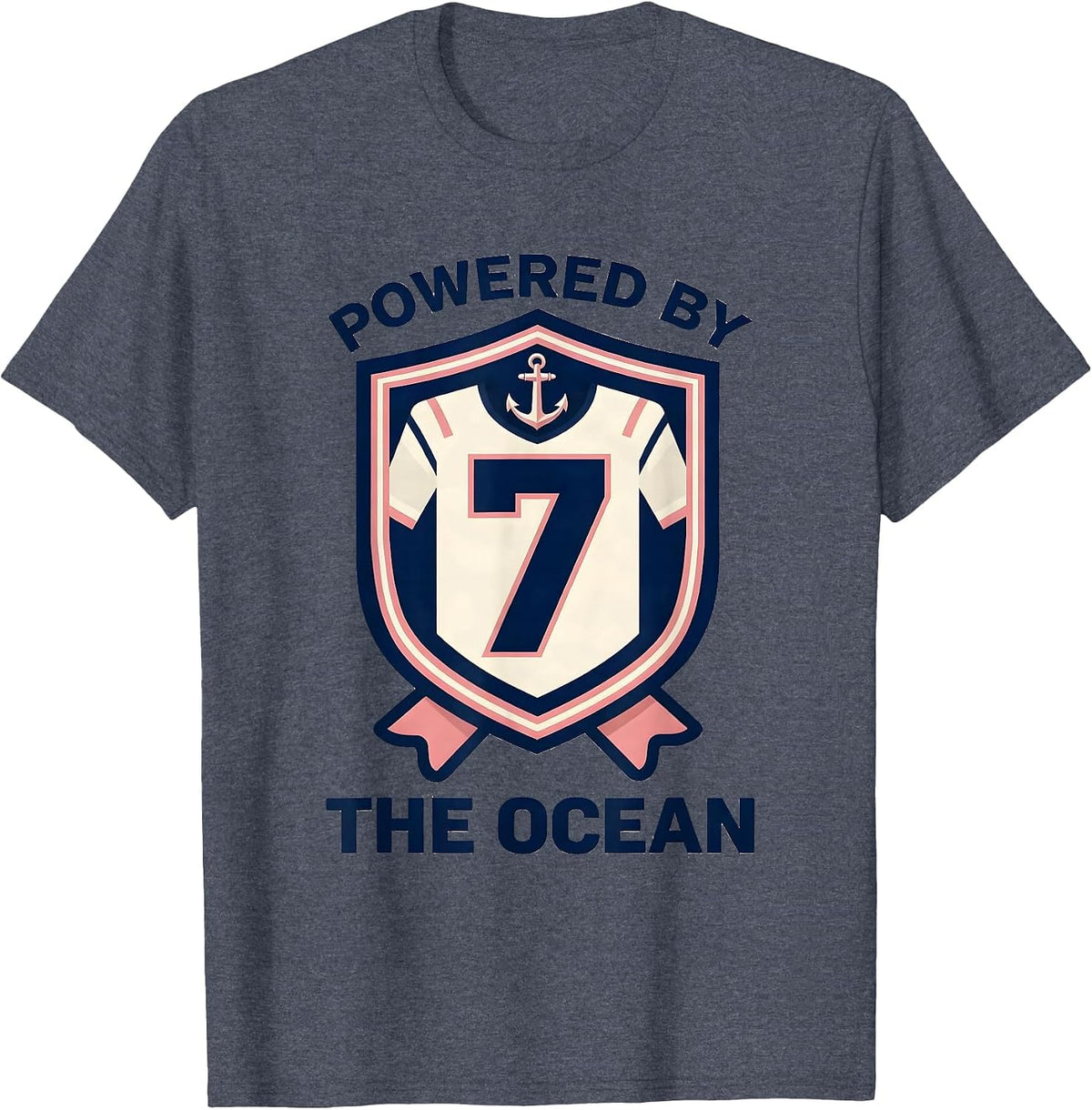 Powered by the Ocean Sailor Design T-Shirt - Heather Blue