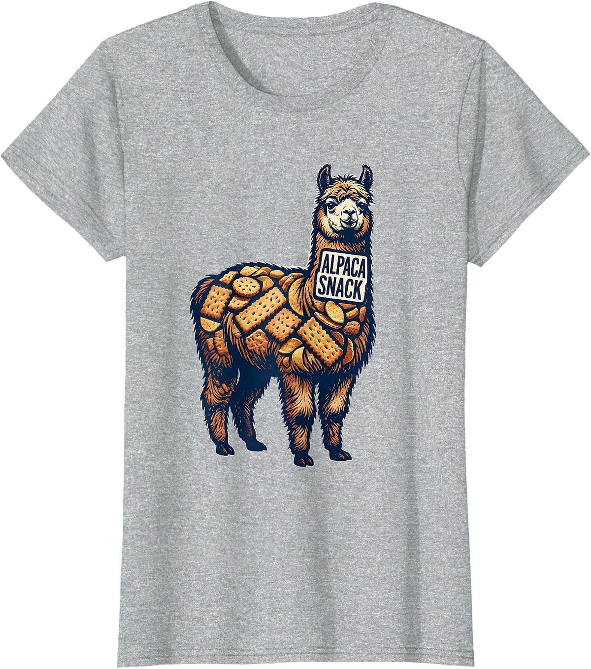 Alpaca Snack Funny Alpaca Lover Animal Humor Novelty T-Shirt - Heather Grey