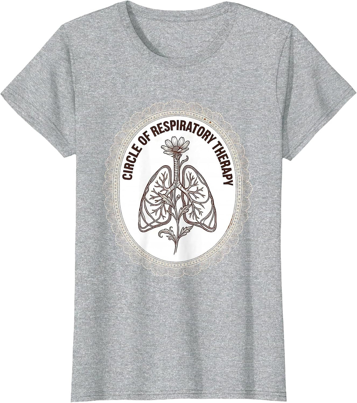 Circle of Respiratory Therapy Boho Minimalist RT Care Week T-Shirt - Heather Grey