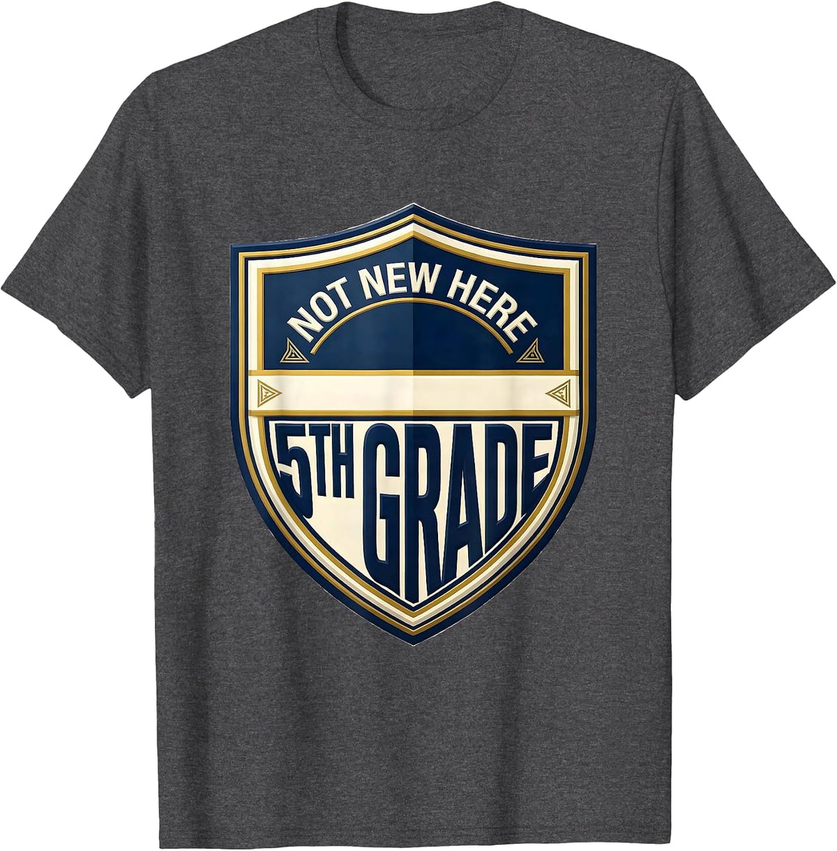 Men's Not New Here 5th Grade Bruh We Back Back To School Humor T-Shirt - Dark Heather Grey