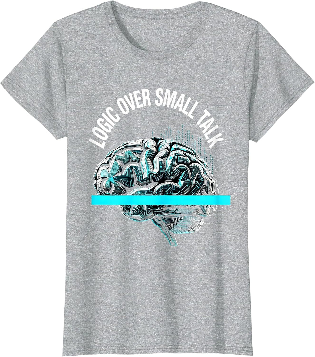 Women's Logic Over Small Talk Autism Awareness Design T-Shirt - Heather Grey