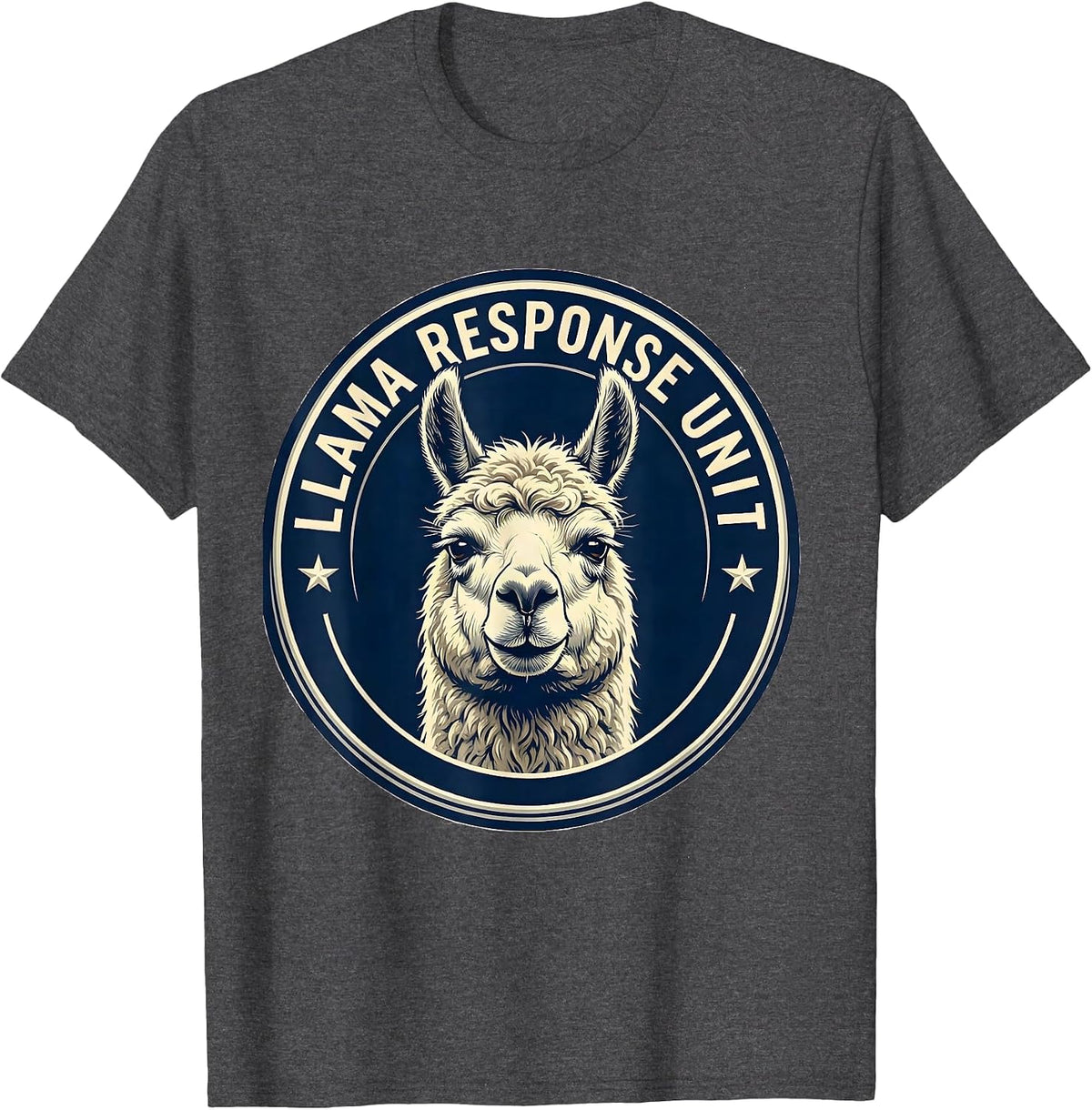 Llama Response Unit Funny Llama Alpaca Lover Gift T-Shirt - Dark Heather Grey