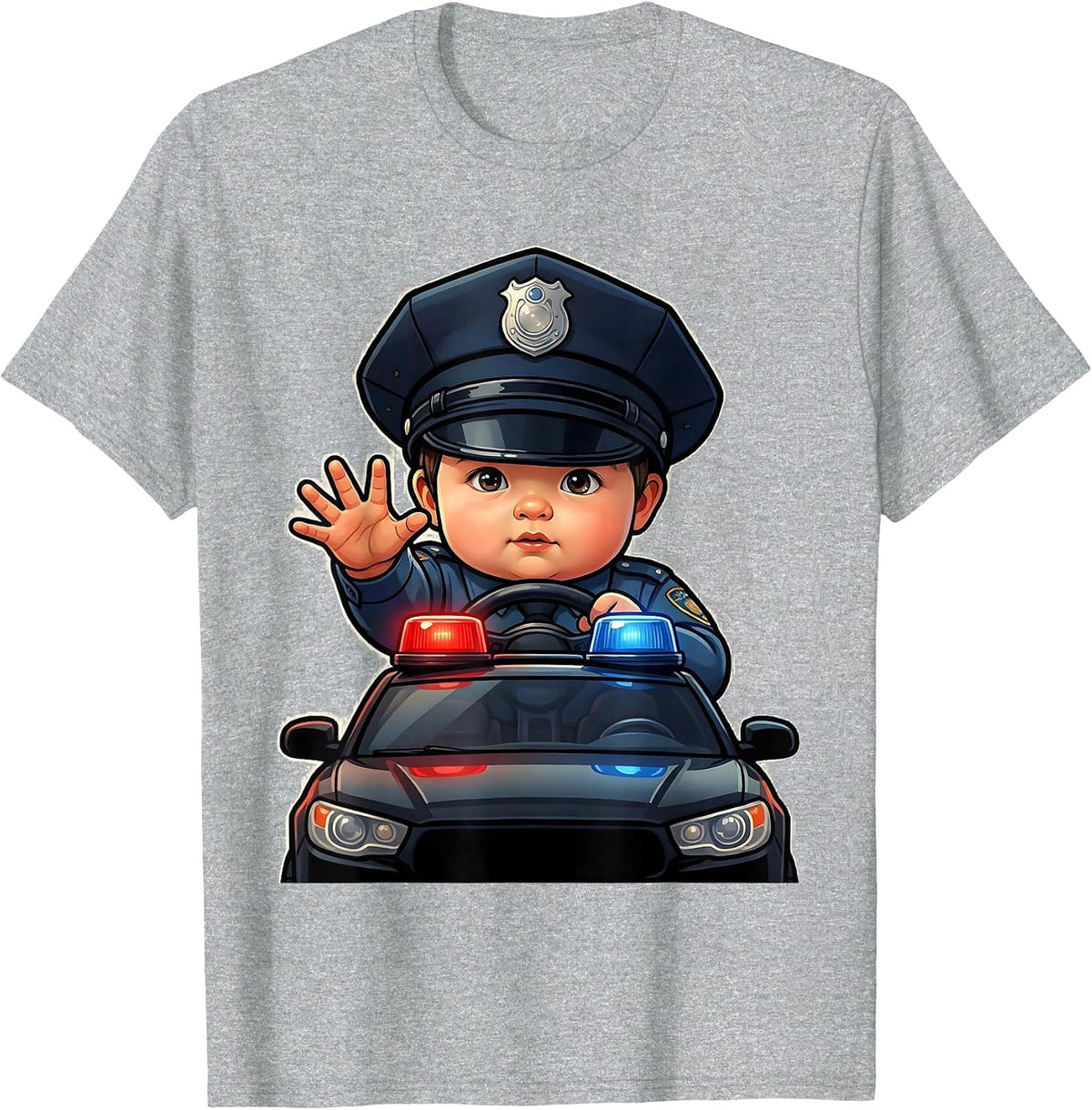 Men's Child Officer Future Police Officer Birthday Party T-Shirt - Heather Grey
