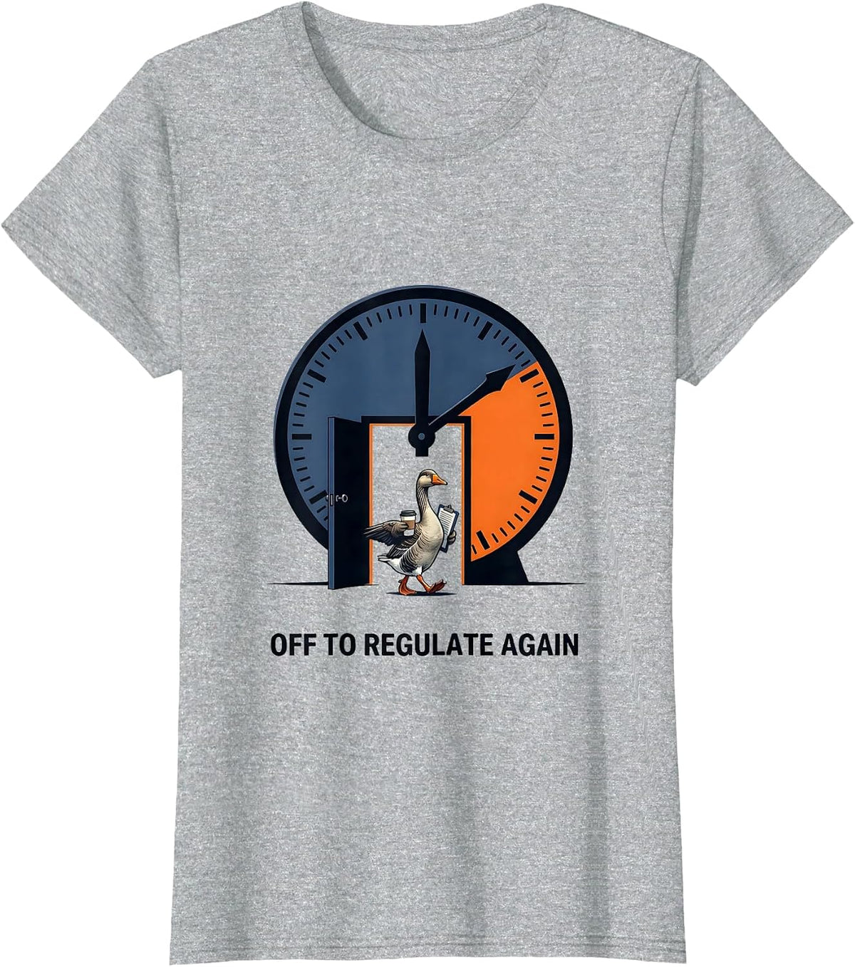 Women's Off To Regulate Again Funny Mental Health Counselor Silly T-Shirt - Heather Grey