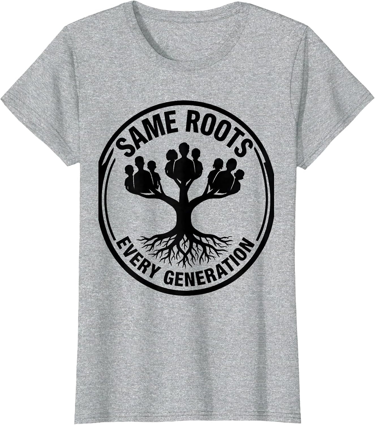 Women's Same Roots Every Generation Family Reunion Matching Group T-Shirt - Heather Grey