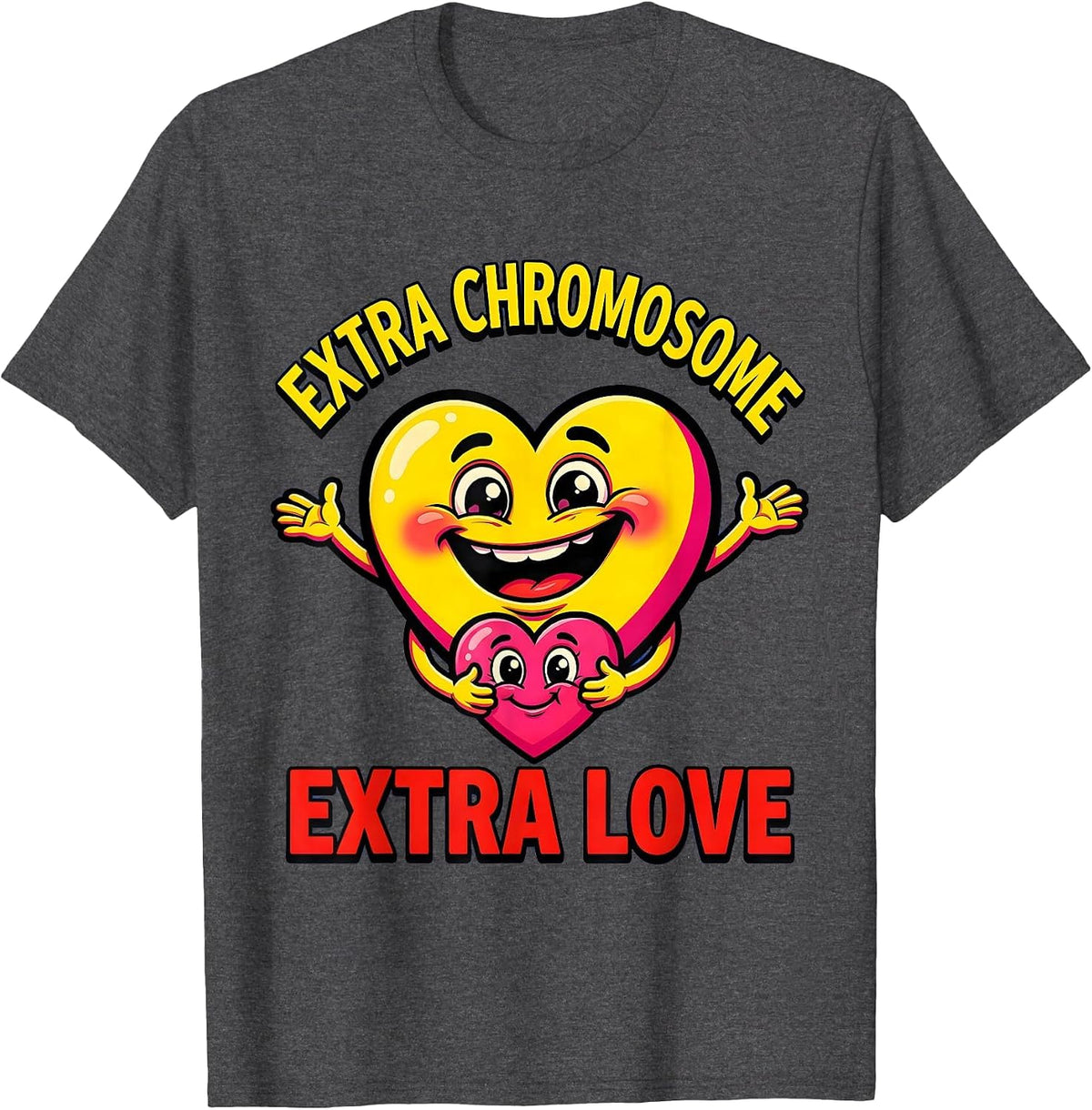 Extra Chromosome Extra Love Down Syndrome Awareness T-Shirt - Dark Heather Grey
