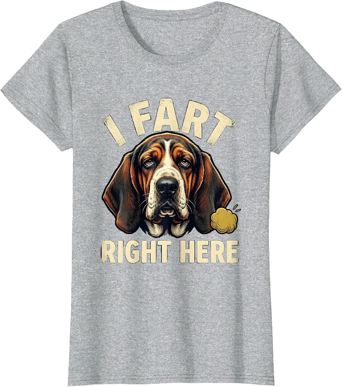 I Fart Right Here Funny Basset Hound Fart Meme Dad Humor T-Shirt - Heather Grey