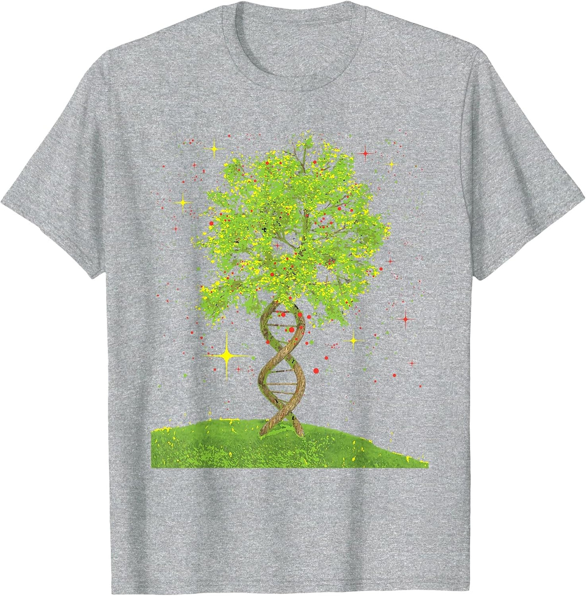 DNA Tree - Biologist Biology Student Science Earth Day T-Shirt - Heather Grey