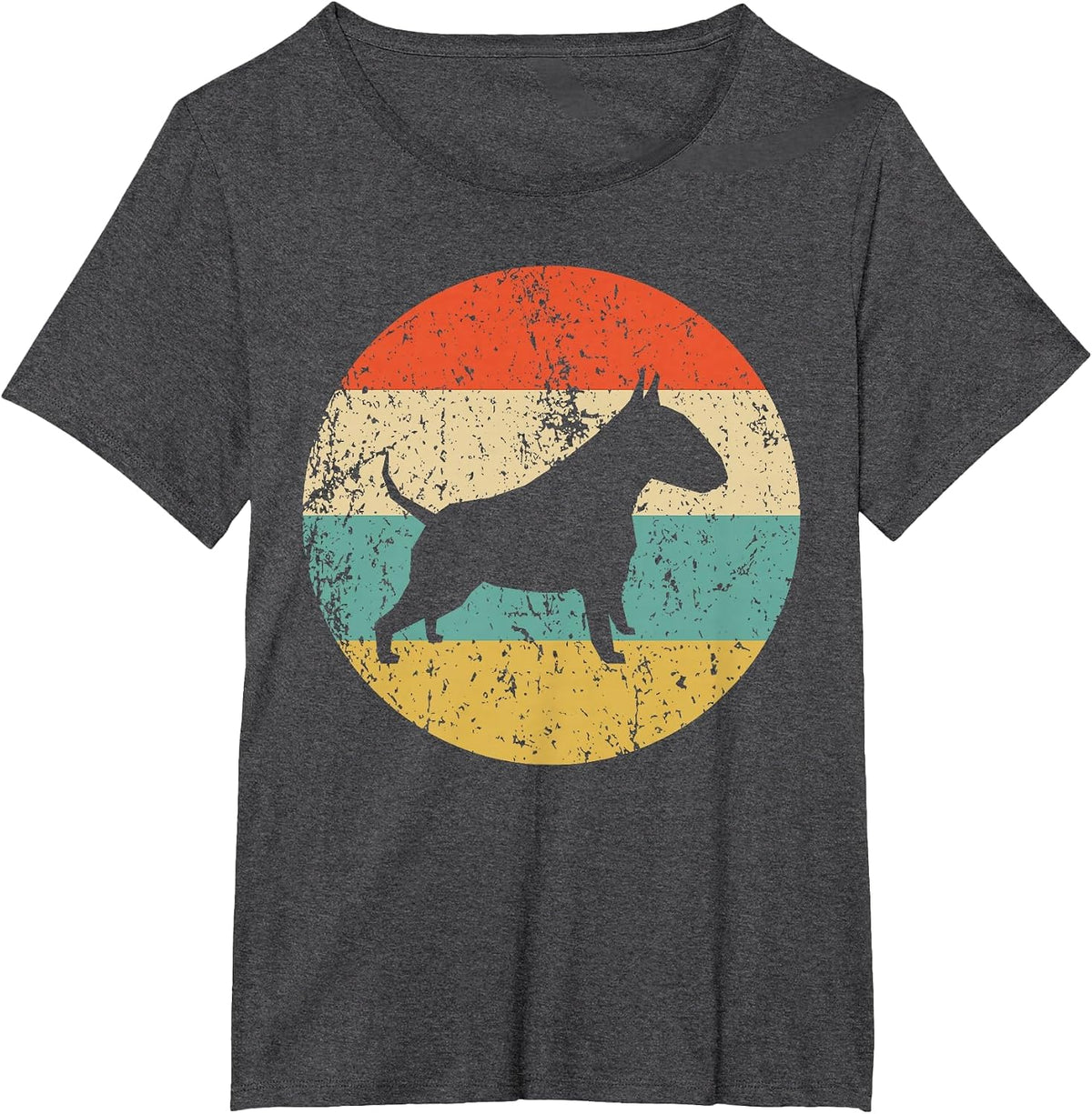 Bull Terrier Shirt - Vintage Retro Bull Terrier Dog T-Shirt T-Shirt - Dark Heather Grey