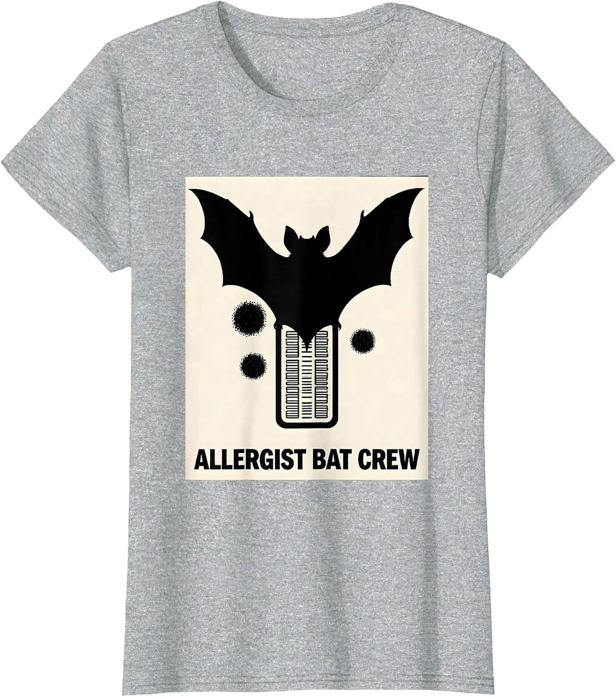 Allergist Bat Crew Funny Halloween Medical Crew Humor T-Shirt - Heather Grey