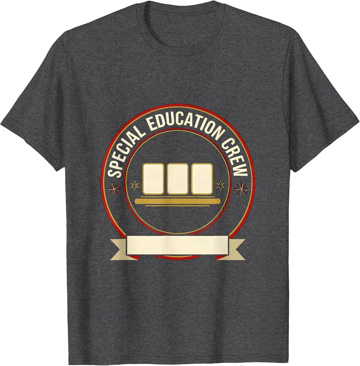 Special Education Crew Emblem Teacher Team Pride T-Shirt - Dark Heather Grey