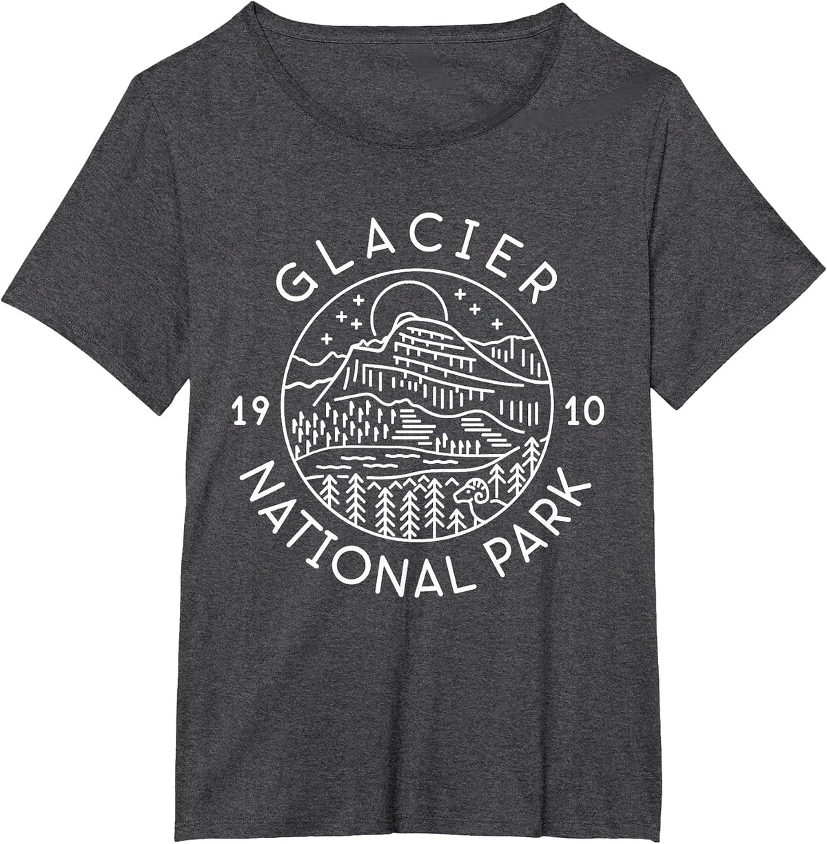 Glacier National Park 1910 Montana T-Shirt - Dark Heather Grey