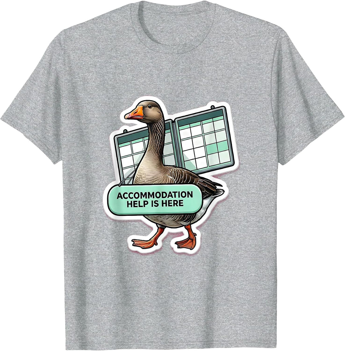 Men's Accommodation Help Is Here Funny Special Education Teacher T-Shirt - Heather Grey