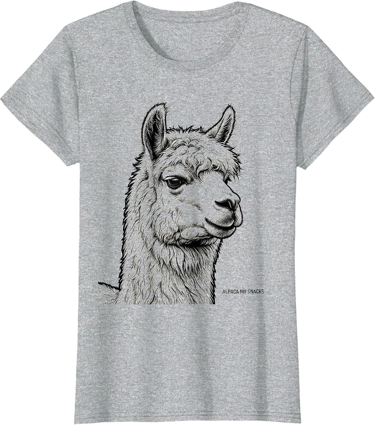 Alpaca My Snacks Funny Alpaca Lover Humor T-Shirt - Heather Grey