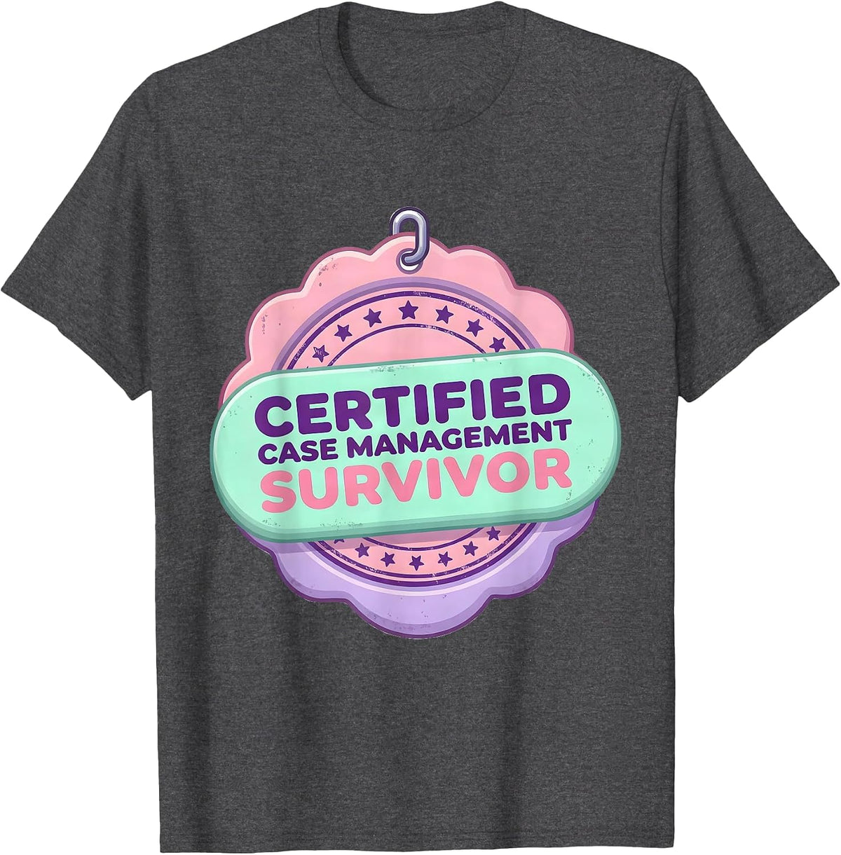 Certified Case Management Survivor Cute Kawaii SPED Teacher T-Shirt - Dark Heather Grey